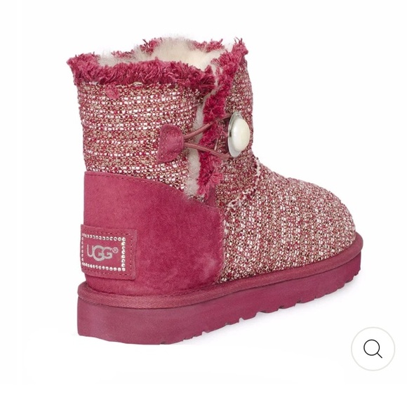 Ugg Australia Women's Mini Bailey Button Fancy Boots Size 7 - Picture 4 of 11